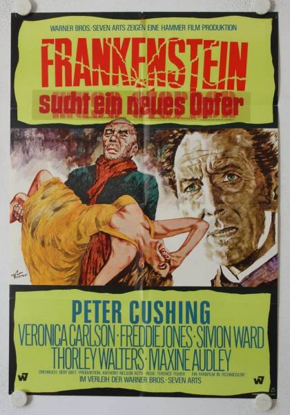 Frankenstein must be destroyed original release german movie poster